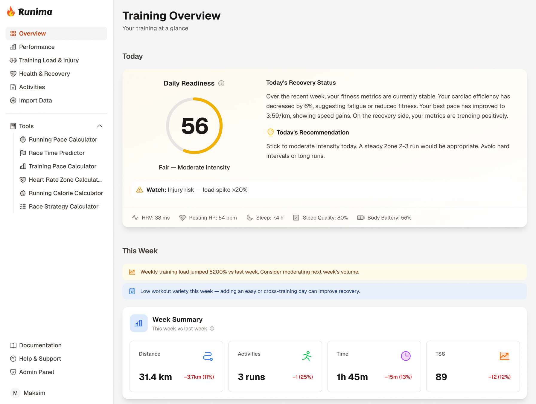 Introducing Runima: Coach-Grade Running Analytics