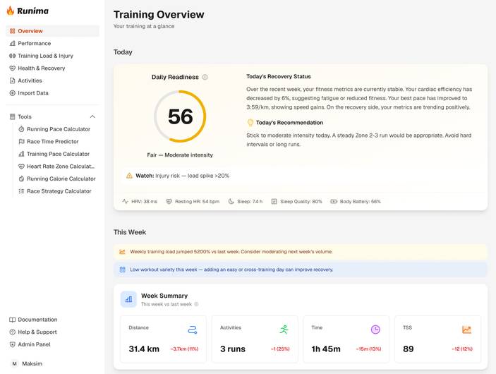 Introducing Runima: Coach-Grade Running Analytics
