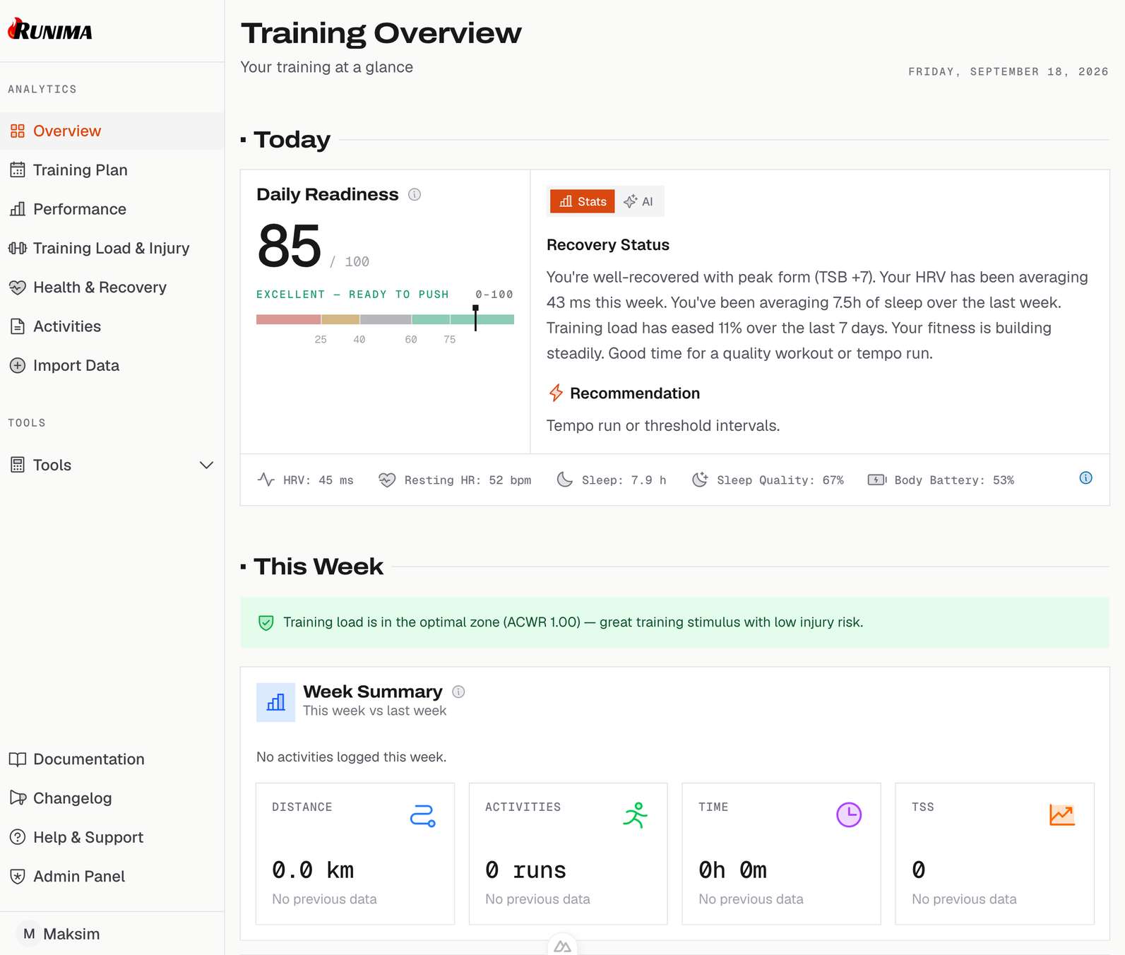 Introducing Runima: Coach-Grade Running Analytics