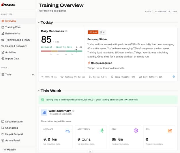 Introducing Runima: Coach-Grade Running Analytics